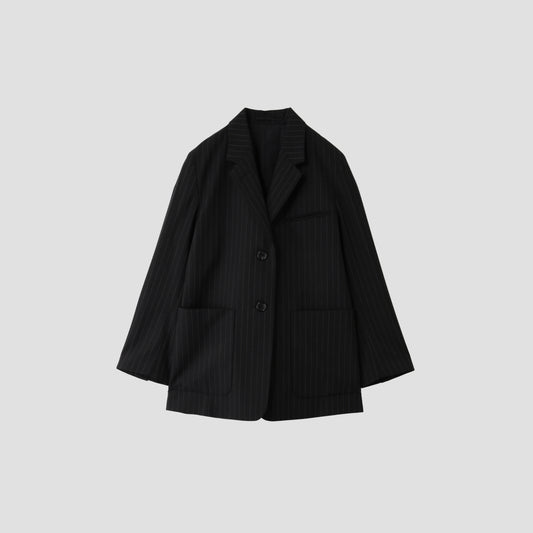STRIPE WOOL PLAINWEAVE JACKET