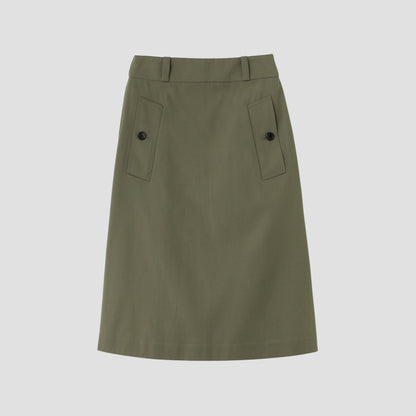 WOOL COTTON TWILL SKIRT