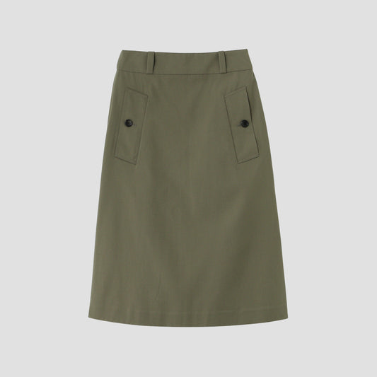 WOOL COTTON TWILL SKIRT