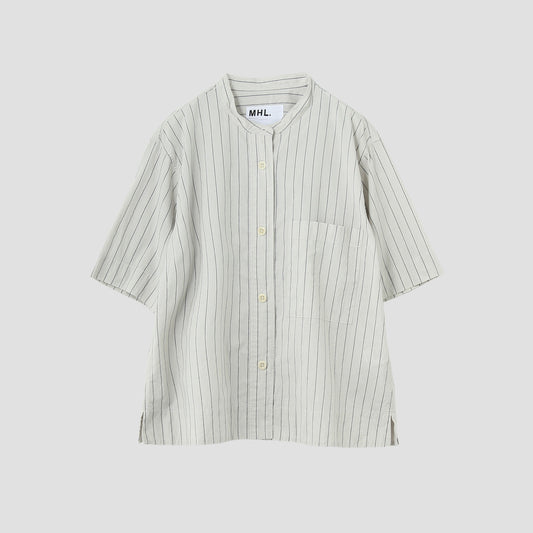 AGO COTTON RAMIE STRIPE SHIRT