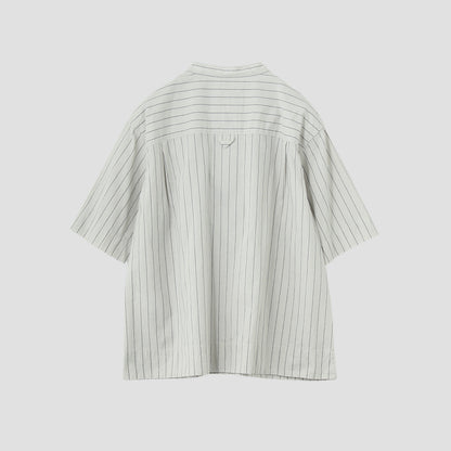 AGO COTTON RAMIE STRIPE SHIRT