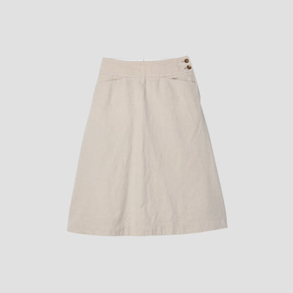COTTON LINEN OXFORD SKIRT