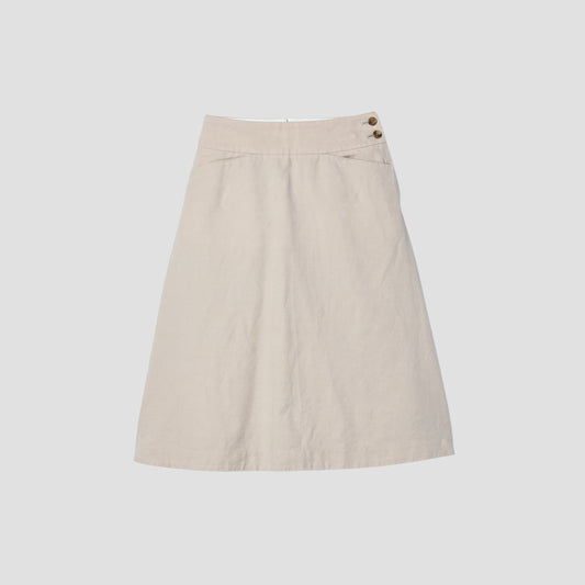 COTTON LINEN OXFORD SKIRT