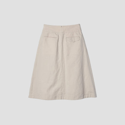COTTON LINEN OXFORD SKIRT