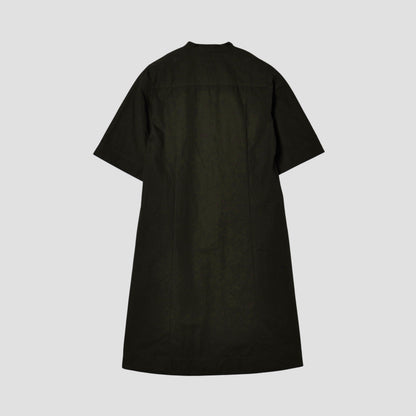 PLAIN WEAVE COTTON LINEN DRESS