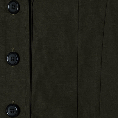 PLAIN WEAVE COTTON LINEN DRESS