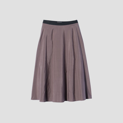 SILK COTTON POPLIN SKIRT