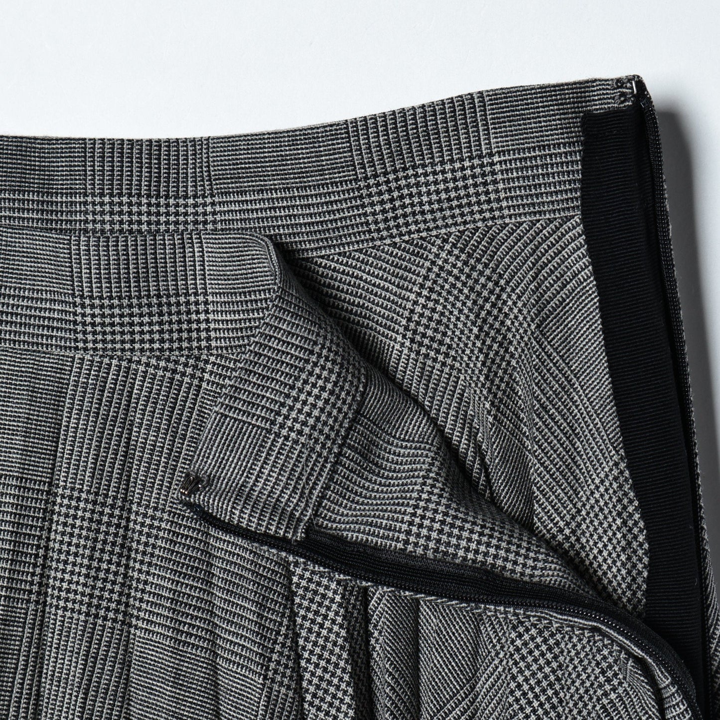 POW CHECK WOOL SKIRT