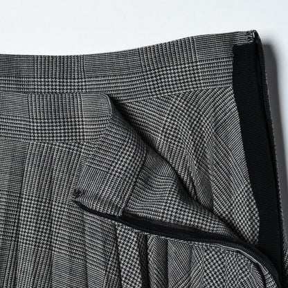 POW CHECK WOOL SKIRT