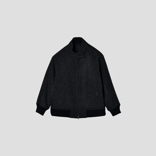 HERRINGBONE WOOL TWEED BLOUSON