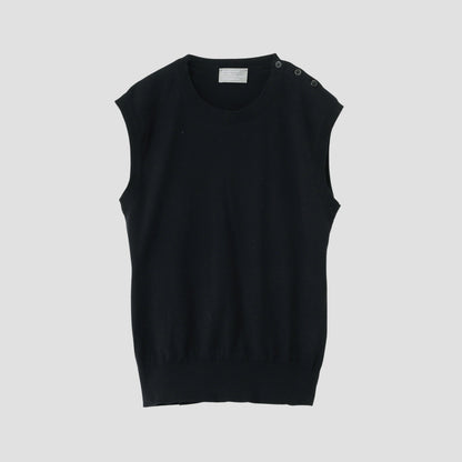 BUTTON SHOULDER SLIPOVER KNIT