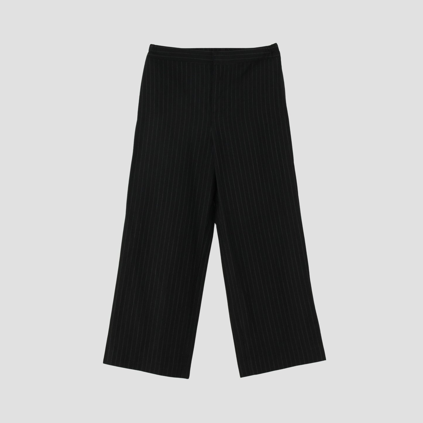 WOOL LINEN PINSTRIPE TROUSERS