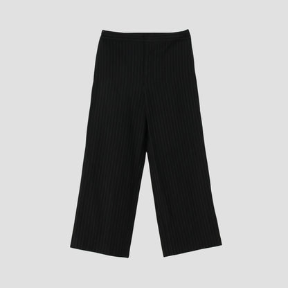 WOOL LINEN PINSTRIPE TROUSERS