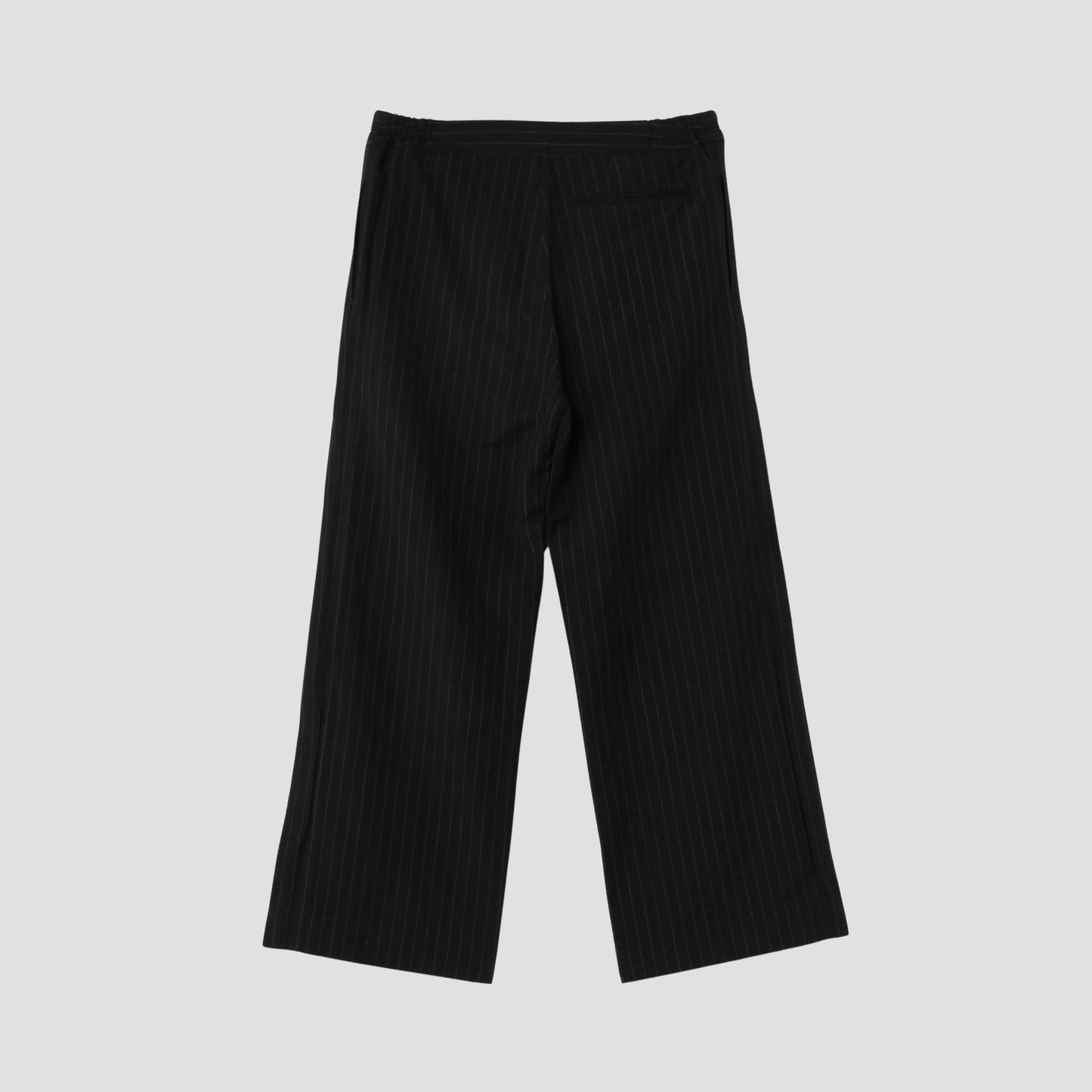 WOOL LINEN PINSTRIPE TROUSERS