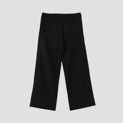 WOOL LINEN PINSTRIPE TROUSERS