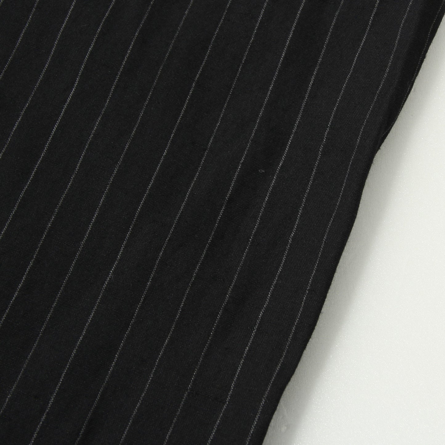 WOOL LINEN PINSTRIPE TROUSERS