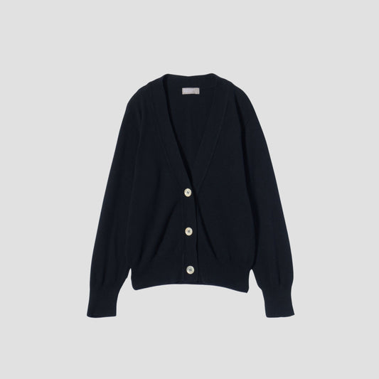 COTTON CASHMERE V NECK CARDIGAN KNIT