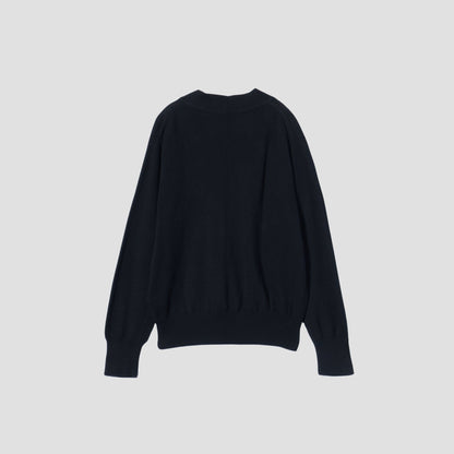 COTTON CASHMERE V NECK CARDIGAN KNIT