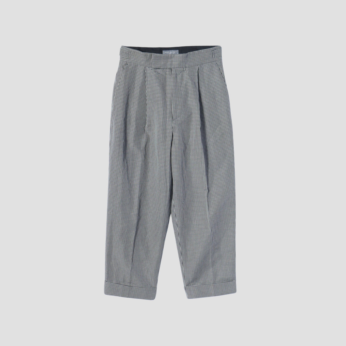 COTTON LINEN GINGHAM TROUSERS