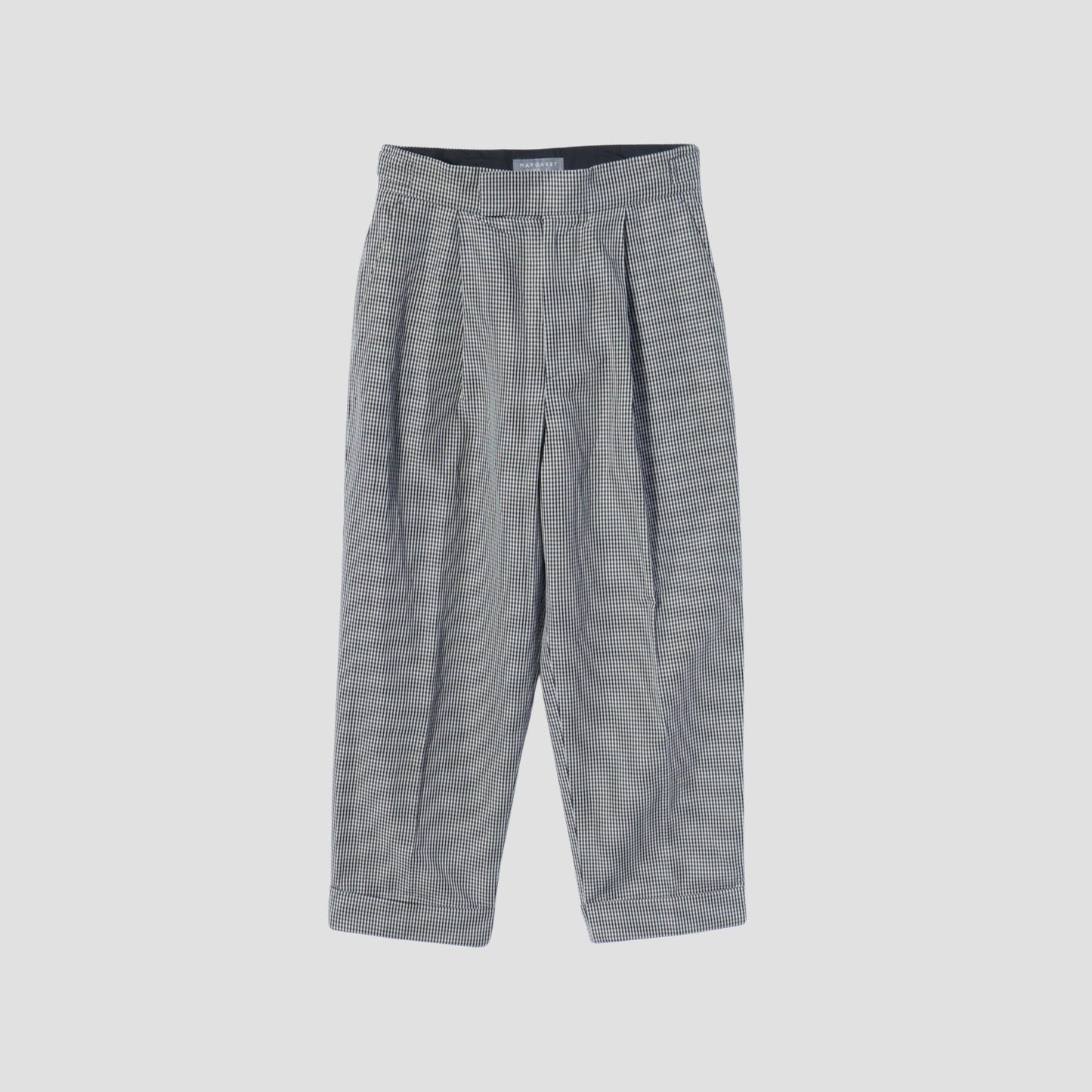 COTTON LINEN GINGHAM TROUSERS