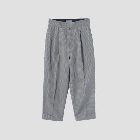 COTTON LINEN GINGHAM TROUSERS