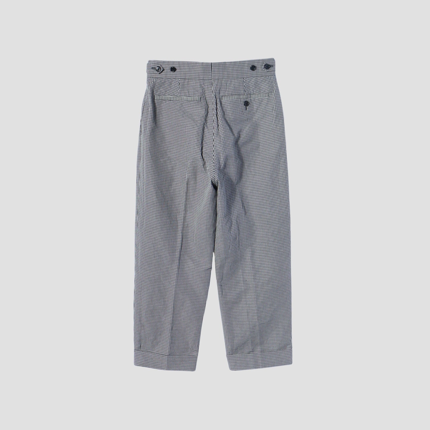COTTON LINEN GINGHAM TROUSERS