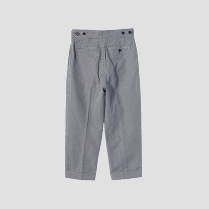 COTTON LINEN GINGHAM TROUSERS