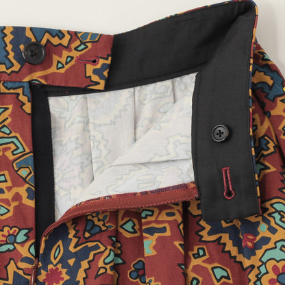 PAISLEY COTTON LINEN TWILL SKIRT