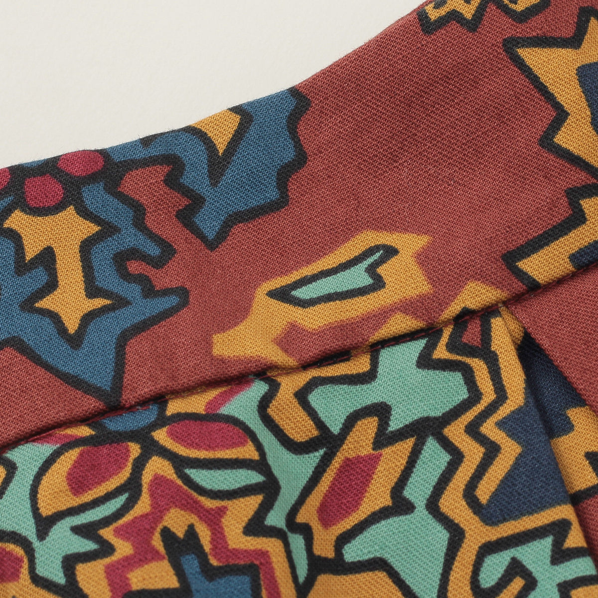PAISLEY COTTON LINEN TWILL SKIRT