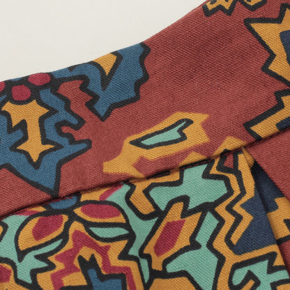 PAISLEY COTTON LINEN TWILL SKIRT