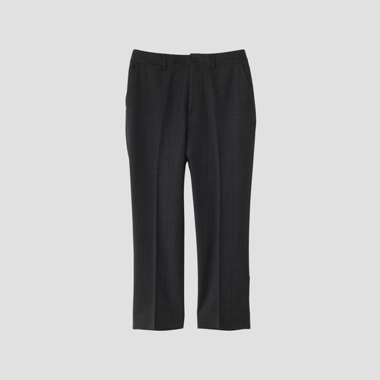 LARGE CHECK WOOL COTTON TROUSERS