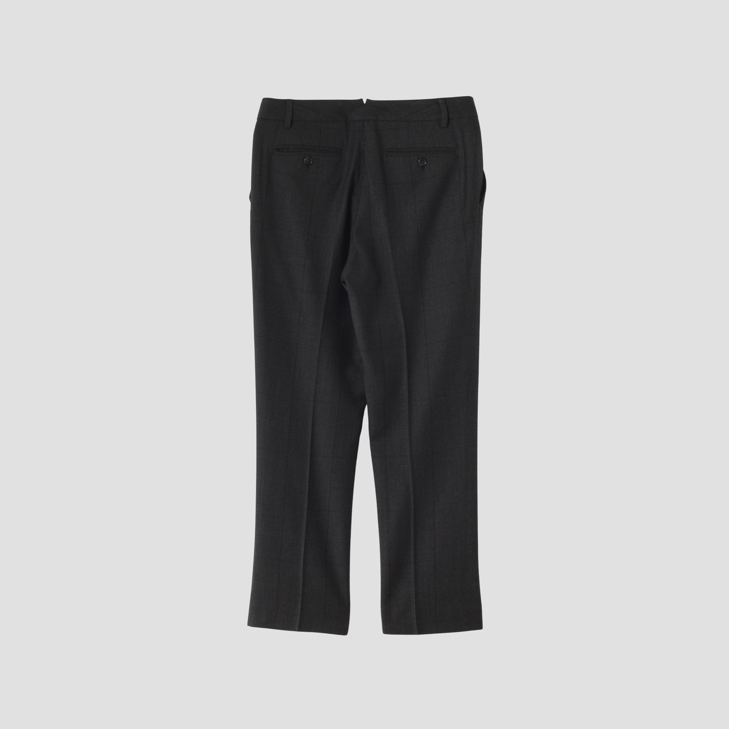 LARGE CHECK WOOL COTTON TROUSERS