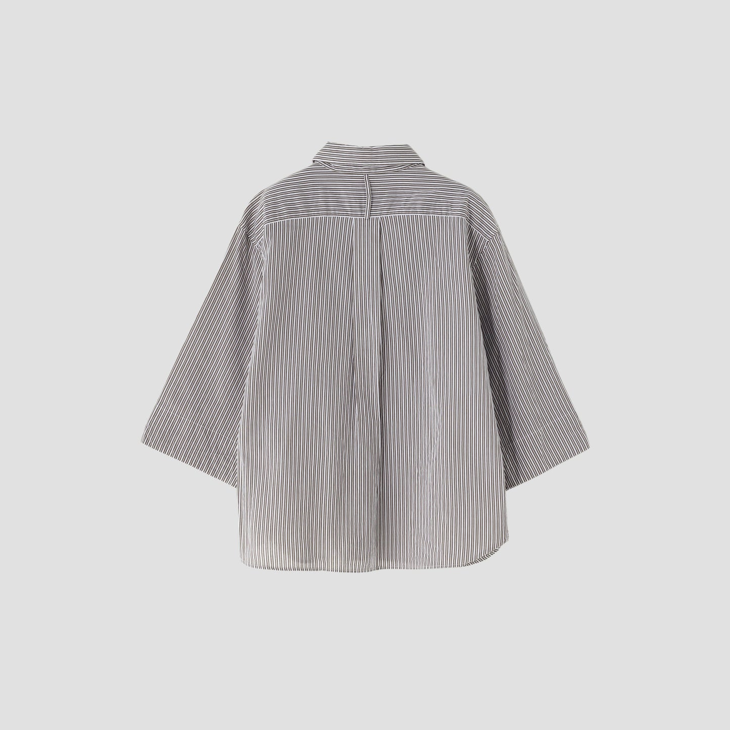 TRAM STRIPE COTTON SILK SHIRT