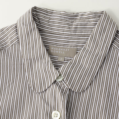 TRAM STRIPE COTTON SILK SHIRT