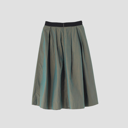 YARN DYED COTTON POPLIN SKIRT