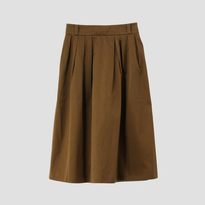 WASHED COTTON SATEEN SKIRT