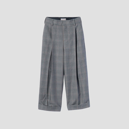 OVERCHECK WOOL TROUSERS