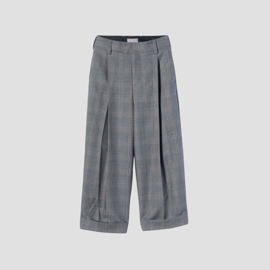 OVERCHECK WOOL TROUSERS