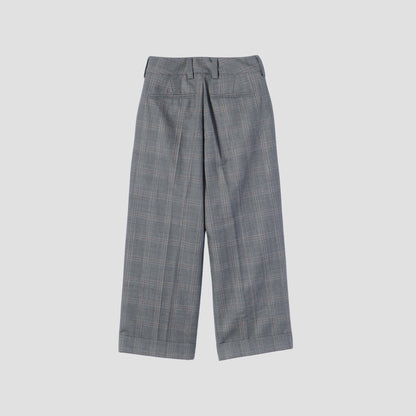 OVERCHECK WOOL TROUSERS