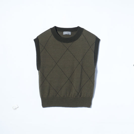 WOOL LINEN ARGYLE KNIT