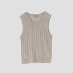 LINEN CABLE VEST KNIT