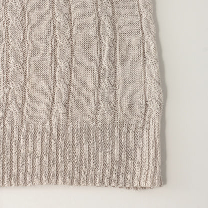 LINEN CABLE VEST KNIT