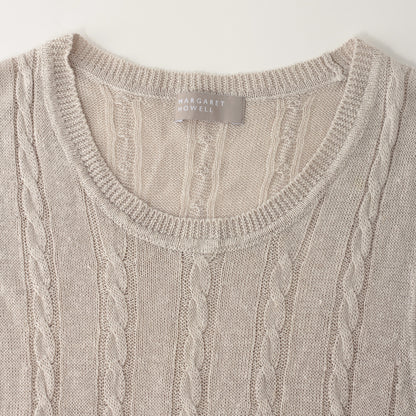 LINEN CABLE VEST KNIT
