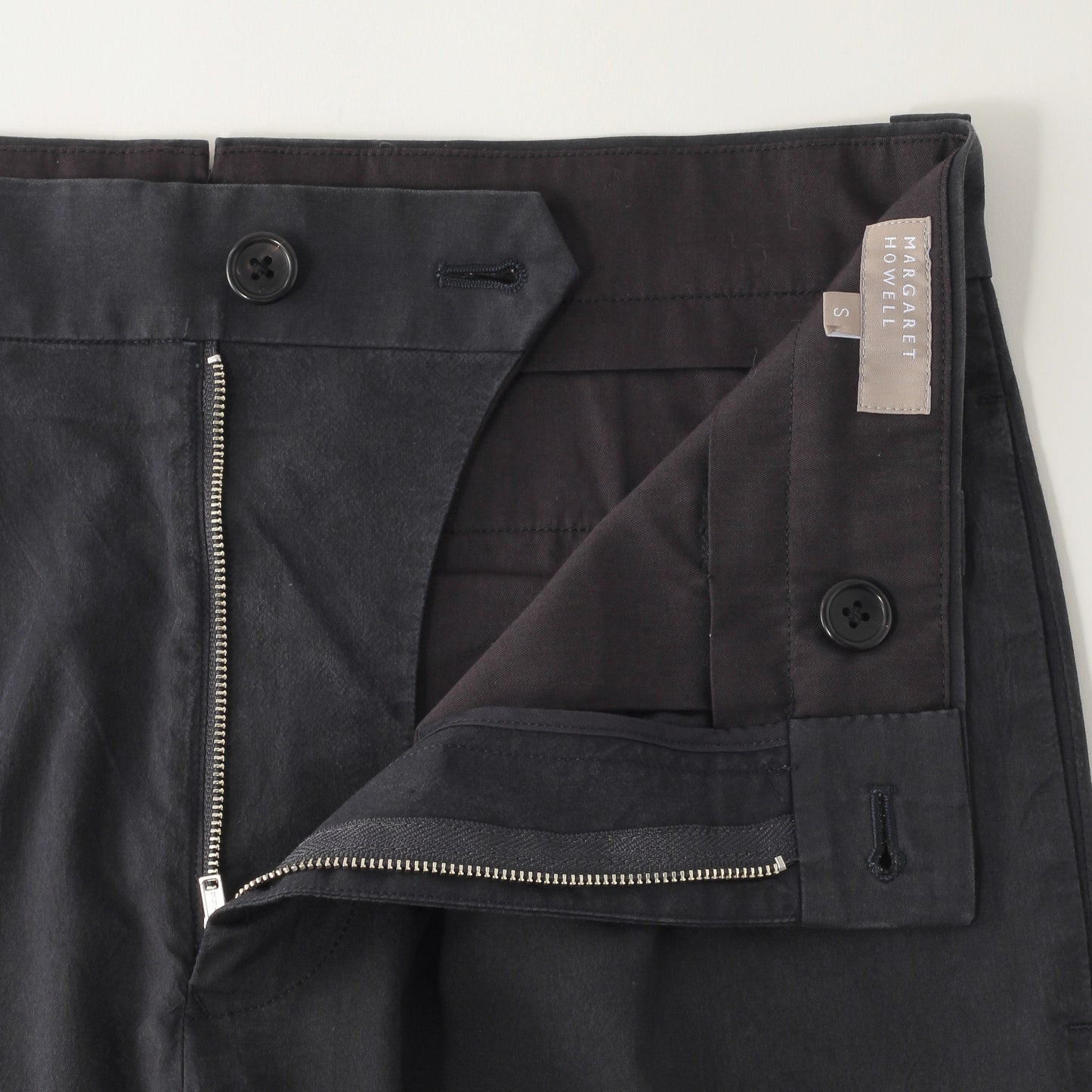 COTTON SILK POPLIN TROUSERS