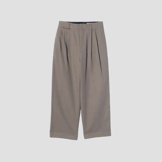 WOOL COTTON TWILL TROUSERS