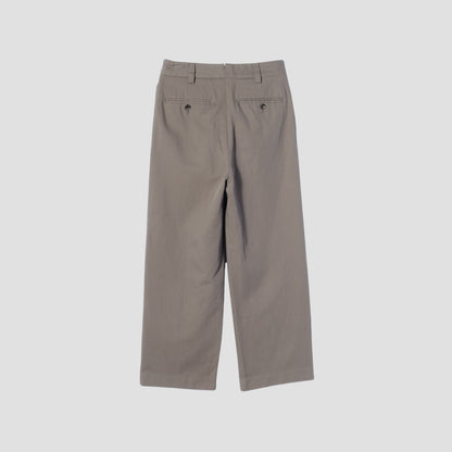 WOOL COTTON TWILL TROUSERS
