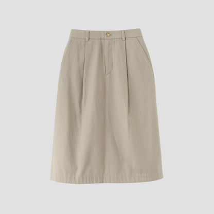 BRUSHED COTTON WOOL SKIRT