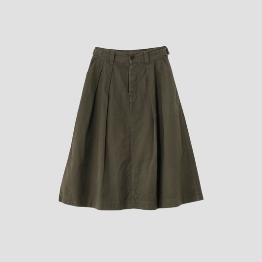 COTTON LINEN CHINO SKIRT