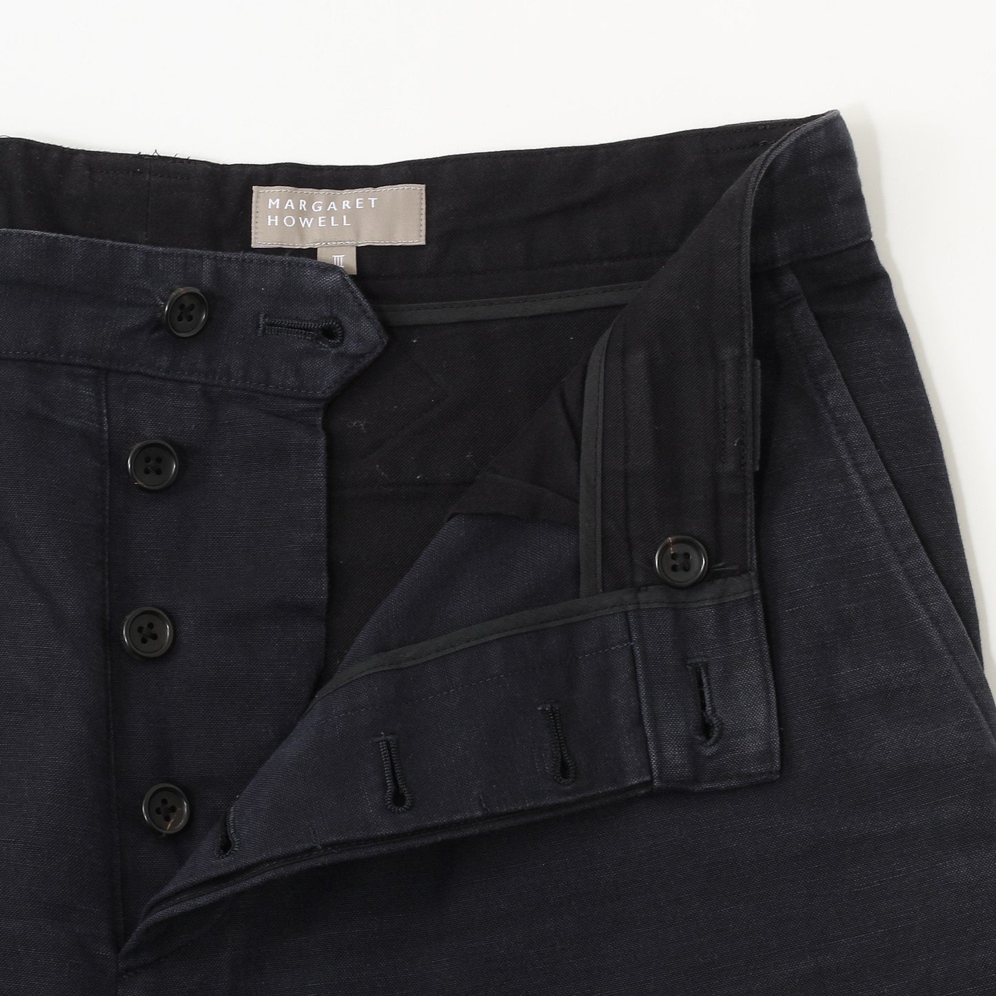 COTTON LINEN CANVAS TROUSERS