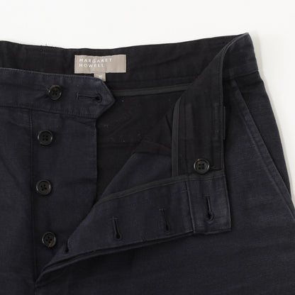 COTTON LINEN CANVAS TROUSERS